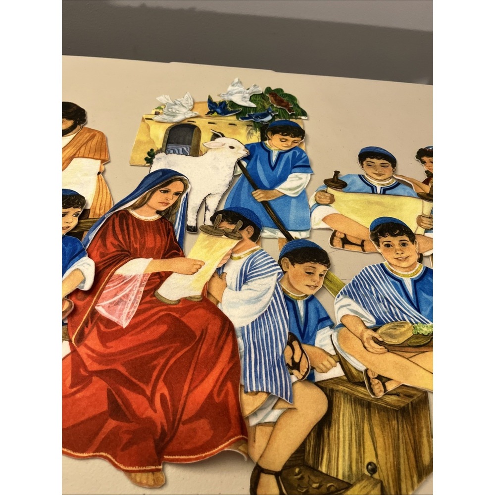 Vintage Betty Lukens Felt Bible Learning Jesus As A Boy Flannel Graph Religious